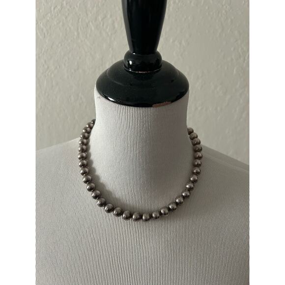 Vintage Sterling Silver 925 Ball Beaded Necklace approx. 15.5 in. 44-45 grams - Picture 1 of 12